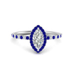 Load image into Gallery viewer, marquise-cut-sapphire-halo-petite-engagement-ring-in-white-gold-FD8523MQRGSABLANGLE3-NL-WG