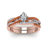 Load image into Gallery viewer, marquise-cut-simple-diamond-twisted-vine-bridal-ring-sets-with-orange-sapphire-in-14K-rose-gold-FD8233MQGSAOR-NL-RG