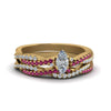 Load image into Gallery viewer, marquise-cut-simple-diamond-twisted-vine-bridal-ring-sets-with-pink-sapphire-in-18K-yellow-gold-FD8233MQGSADRPI-NL-YG