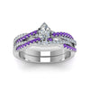 Load image into Gallery viewer, marquise-cut-simple-diamond-twisted-vine-bridal-ring-sets-with-violac-topaz-in-18K-white-gold-FD8233MQGVITO-NL-WG
