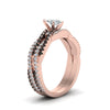 Load image into Gallery viewer, marquise-cut-simple-twisted-vine-bridal-ring-sets-with-black-diamond-in-14K-rose-gold-FD8233MQGBLACK-NL-RG