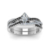 Load image into Gallery viewer, marquise-cut-simple-twisted-vine-bridal-ring-sets-with-black-diamond-in-18K-white-gold-FD8233MQGBLACK-NL-WG