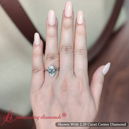 Marquise Cut Lab Created Hidden Halo Engagement Ring