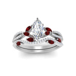 Load image into Gallery viewer, marquise-cut-twisted-vine-luxury-ruby-bridal-ring-set-in-white-gold-FDENR3211MQGRUDRANGLE3-NL-WG