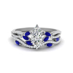 Load image into Gallery viewer, marquise-cut-twisted-vine-luxury-sapphire-bridal-ring-set-in-white-gold-FDENR3211MQGSABLANGLE3-NL-WG