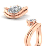 Load image into Gallery viewer, marquise-cut-wave-solitaire-wedding-band-set-in-rose-gold-fdens11566mq-nl-rg-w2.jpg