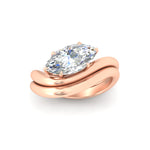 Load image into Gallery viewer, marquise-cut-wave-solitaire-wedding-band-set-in-rose-gold-fdens11566mq-nl-rg-w2.jpg