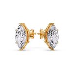 Load image into Gallery viewer, Marquise Diamond 6 Prong Stud Earrings Half Carat