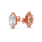 Load image into Gallery viewer, Marquise Diamond 6 Prong Stud Earrings Half Carat