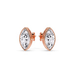 Load image into Gallery viewer, Bezel Stud Earring One Carat Marquise Diamond