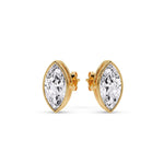 Load image into Gallery viewer, Bezel Stud Earring One Carat Marquise Diamond