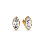 Load image into Gallery viewer, Bezel Stud Earring One Carat Marquise Diamond