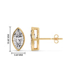 Load image into Gallery viewer, Bezel Stud Earring One Carat Marquise Diamond