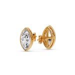 Load image into Gallery viewer, Bezel Stud Earring One Carat Marquise Diamond