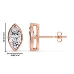 Load image into Gallery viewer, Bezel Stud Earring One Carat Marquise Diamond
