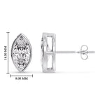Load image into Gallery viewer, Bezel Stud Earring One Carat Marquise Diamond