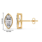 Load image into Gallery viewer, Bezel Stud Earring One Carat Marquise Diamond