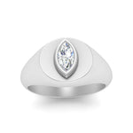 Load image into Gallery viewer, Marquise Disc Thick Signet Ring