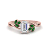 Load image into Gallery viewer, marquise-emerald-bezel-set-nature-inspired-emerald-cut-engagement-ring-in-rose-gold-FD10962EMRGEMGR-NL-RG