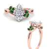 Load image into Gallery viewer, marquise-emerald-bezel-set-nature-inspired-marquise-cut-engagement-ring-in-rose-gold-FD10962MQRGEMGRANGLE3-NL-RG