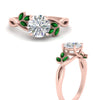 Load image into Gallery viewer, marquise-emerald-bezel-set-nature-inspired-round-cut-engagement-ring-in-rose-gold-FD10962RORGEMGRANGLE3-NL-RG