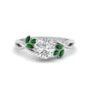 Load image into Gallery viewer, marquise-emerald-bezel-set-nature-inspired-round-cut-engagement-ring-in-white-gold-FD10962RORGEMGR-NL-WG