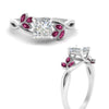 Load image into Gallery viewer, marquise-pink-sapphire-bezel-set-nature-inspired-princess-cut-engagement-ring-in-white-gold-FD10962PRRGSADRPIANGLE3-NL-WG