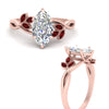 Load image into Gallery viewer, marquise-ruby-bezel-set-nature-inspired-marquise-cut-engagement-ring-in-rose-gold-FD10962MQRGRUDRANGLE3-NL-RG