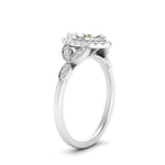 Load image into Gallery viewer, marquise-shape-lab-diamond-halo-ring-with-pavé-leaves-in-white-gold-FD9827MQRANGLE2-NL-WG.jpg?v=1770891235