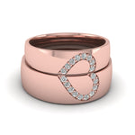Load image into Gallery viewer, matching-wedding-bands-for-him-and-her-with-white-diamond-in-14K-rose-gold-FD1144B-NL-RG