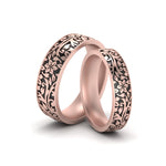 Load image into Gallery viewer, men-and-women-nature-themed-wedding-bands-in-rose-gold-FD10571C-NL-RG.jpg