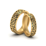 Load image into Gallery viewer, men-and-women-nature-themed-wedding-bands-in-yellow-gold-FD10571C-NL-YG.jpg
