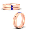 Load image into Gallery viewer, mens-2-stone-sapphire-band-in-rose-gold-fdm1052gsablangle3-nl-rg
