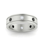 Load image into Gallery viewer, mens-bezel-set-diamond-eternity-engagement-ring-with-black-diamond-in-white-gold-fdm10342rogblackangle5-nl-wg