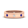 Load image into Gallery viewer, mens-bezel-set-diamond-eternity-engagement-ring-with-blue-sapphire-in-rose-gold-fdm10342rogsabl-nl-rg.jpg
