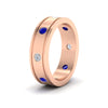 Load image into Gallery viewer, mens-bezel-set-diamond-eternity-engagement-ring-with-blue-sapphire-in-rose-gold-fdm10342rogsablangle2-nl-rg.jpg