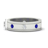 Load image into Gallery viewer, mens-bezel-set-diamond-eternity-engagement-ring-with-blue-sapphire-in-white-gold-fdm10342rogsabl-nl-wg-hw.jpg