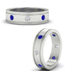 Load image into Gallery viewer, mens-bezel-set-diamond-eternity-engagement-ring-with-blue-sapphire-in-white-gold-fdm10342rogsablangle3-nl-wg.jpg