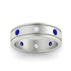 Load image into Gallery viewer, mens-bezel-set-diamond-eternity-engagement-ring-with-blue-sapphire-in-white-gold-fdm10342rogsablangle5-nl-wg.jpg