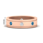 Load image into Gallery viewer, mens-bezel-set-diamond-eternity-engagement-ring-with-ice-blue-topaz-in-rose-gold-fdm10342rogicblto-nl-rg-hw