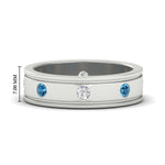 Load image into Gallery viewer, mens-bezel-set-diamond-eternity-engagement-ring-with-ice-blue-topaz-in-white-gold-fdm10342rogicblto-nl-wg-hw