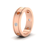 Load image into Gallery viewer, mens-bezel-set-diamond-eternity-engagement-ring-with-orange-sapphire-in-rose-gold-fdm10342rogsaorangle2-nl-rg