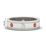 Load image into Gallery viewer, mens-bezel-set-diamond-eternity-engagement-ring-with-orange-sapphire-in-white-gold-fdm10342rogsaor-nl-wg-hw