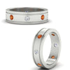 Load image into Gallery viewer, mens-bezel-set-diamond-eternity-engagement-ring-with-orange-sapphire-in-white-gold-fdm10342rogsaorangle3-nl-wg.jpg