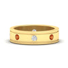 Load image into Gallery viewer, mens-bezel-set-diamond-eternity-engagement-ring-with-orange-sapphire-in-yellow-gold-fdm10342rogsaor-nl-yg.jpg