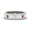 Load image into Gallery viewer, mens-bezel-set-diamond-eternity-engagement-ring-with-pink-sapphire-in-white-gold-fdm10342rogsadrpi-nl-wg.jpg