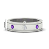 Load image into Gallery viewer, mens-bezel-set-diamond-eternity-engagement-ring-with-purple-amethyst-in-white-gold-fdm10342rogvito-nl-wg-hw.jpg