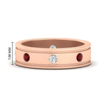 Load image into Gallery viewer, mens-bezel-set-diamond-eternity-engagement-ring-with-ruby-in-rose-gold-fdm10342rogrudr-nl-rg-hw