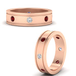 Load image into Gallery viewer, mens-bezel-set-diamond-eternity-engagement-ring-with-ruby-in-rose-gold-fdm10342rogrudrangle3-nl-rg