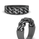 Load image into Gallery viewer, mens-cuban-link-diamond-wedding-band-in-black-gold-FDM10402ANGLE3-NL-BG